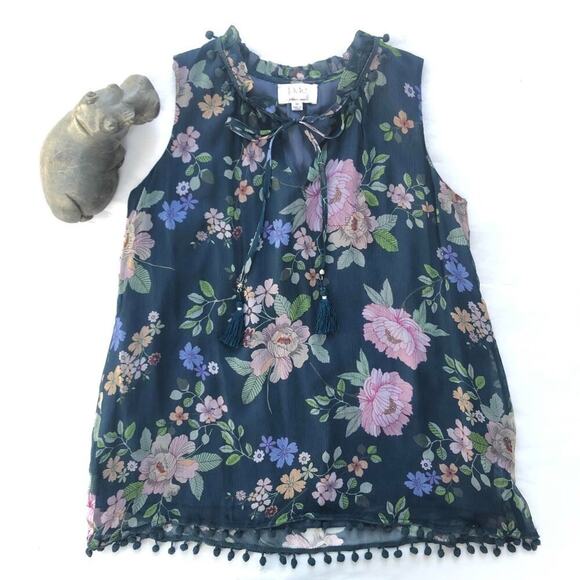 Johnny Was Jade Silk Wynonna Floral Top xs - Picture 1 of 8